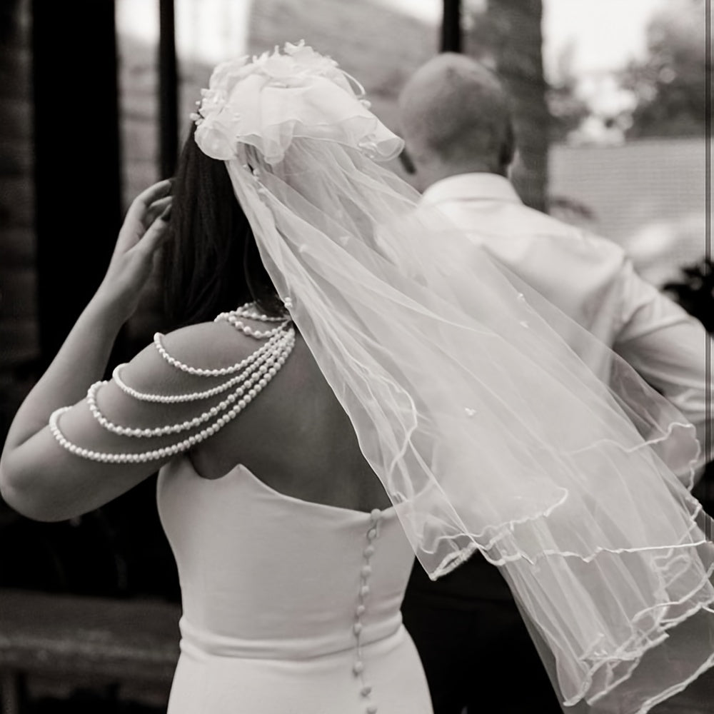 To'y va Maxsus Tadbirlar uchun Beadli Yelka Zanjiri Qizil To'y Shali va Sharf