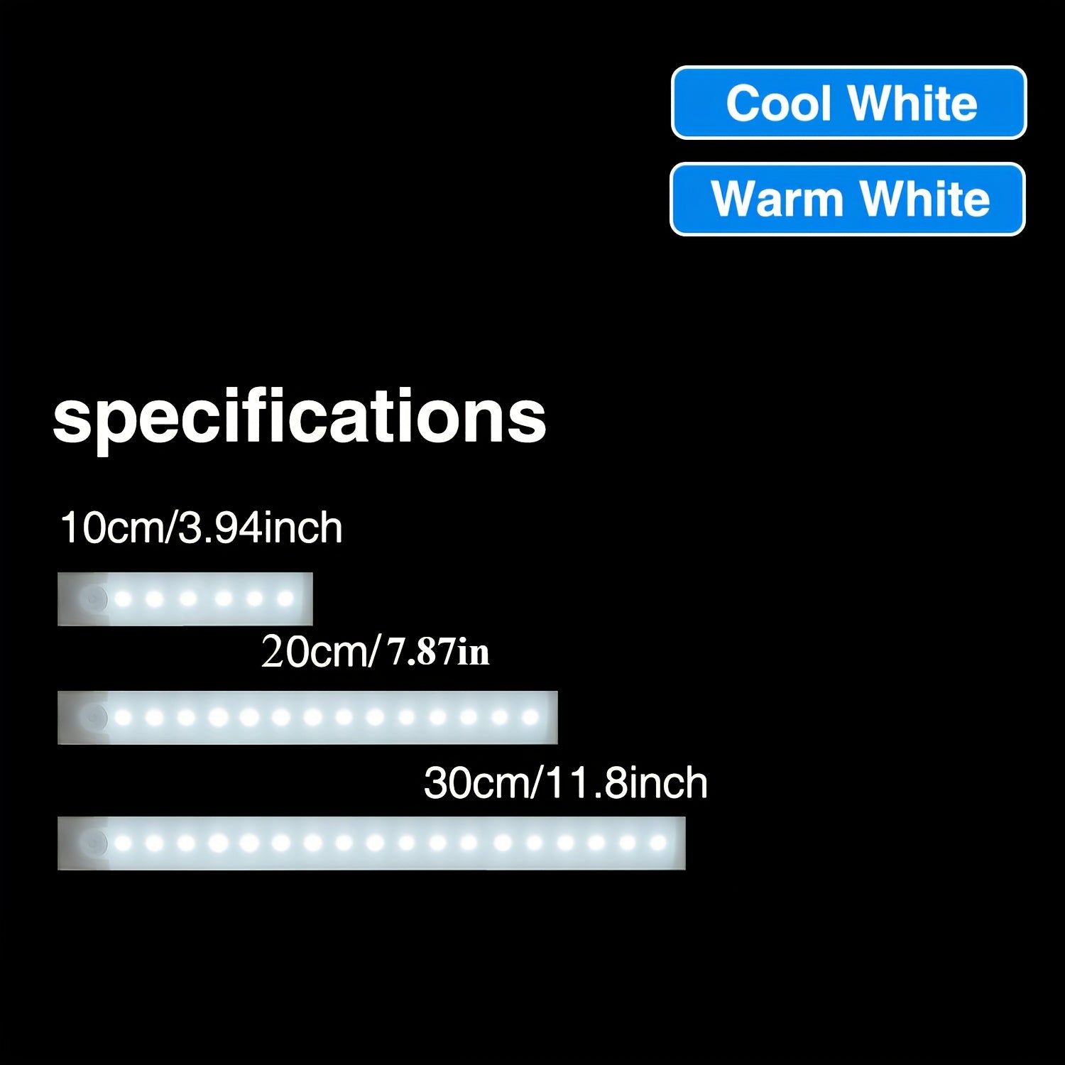 5 Pack LED Motion Sensor Lights with USB Rechargeable Batteries for Wireless Under Cabinet, Hallway, Kitchen, Stairs, Wardrobe