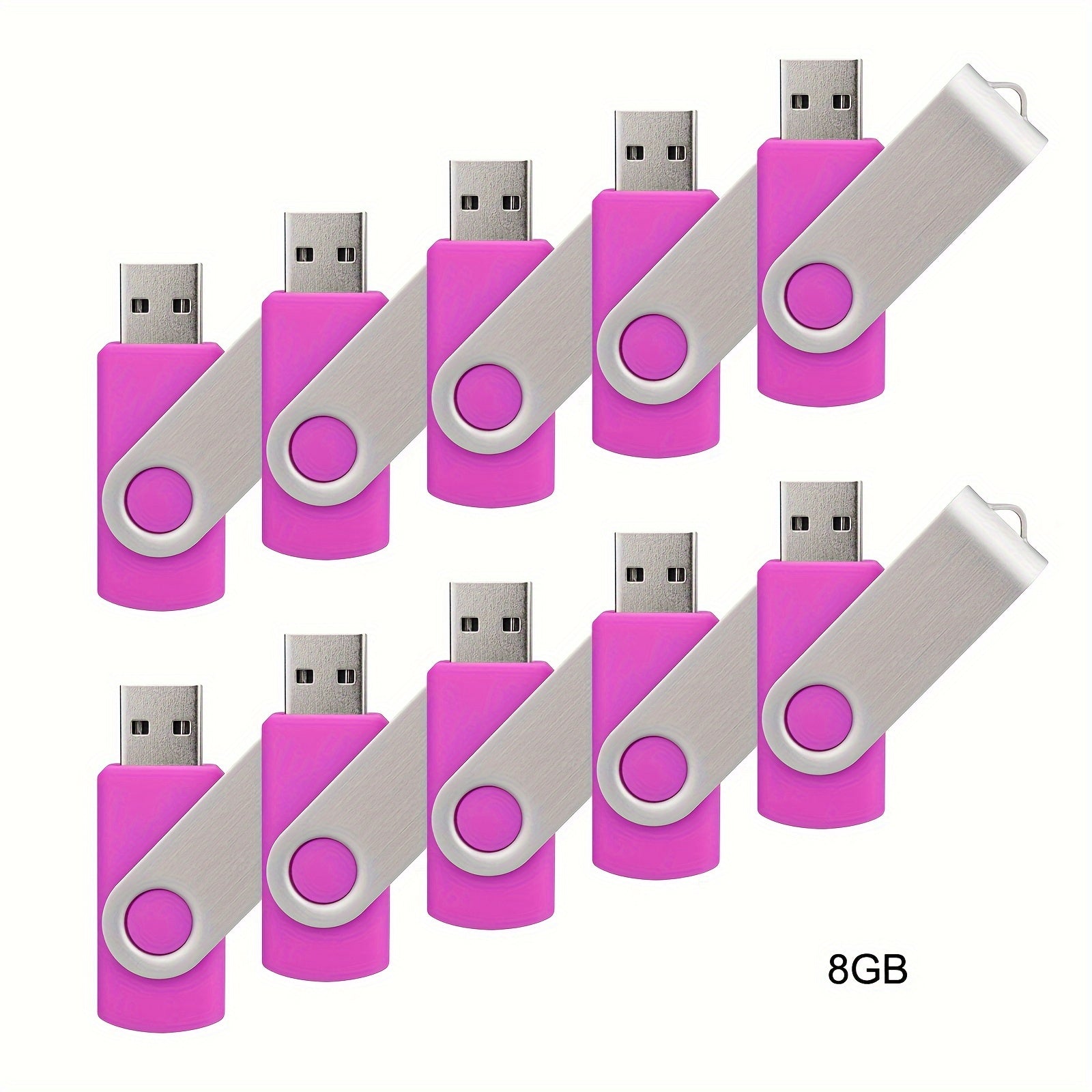 10 ta USB 2.0 flesh drayvlar 4GB 8GB 16GB 32GB 64GB aylanadigan LED indikator bilan
