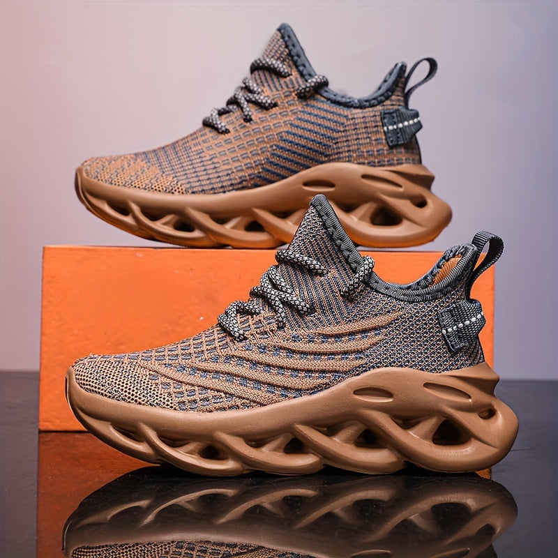 Kids Mesh Sneakers for Running and Tennis Lightweight Breathable Black Low-Top