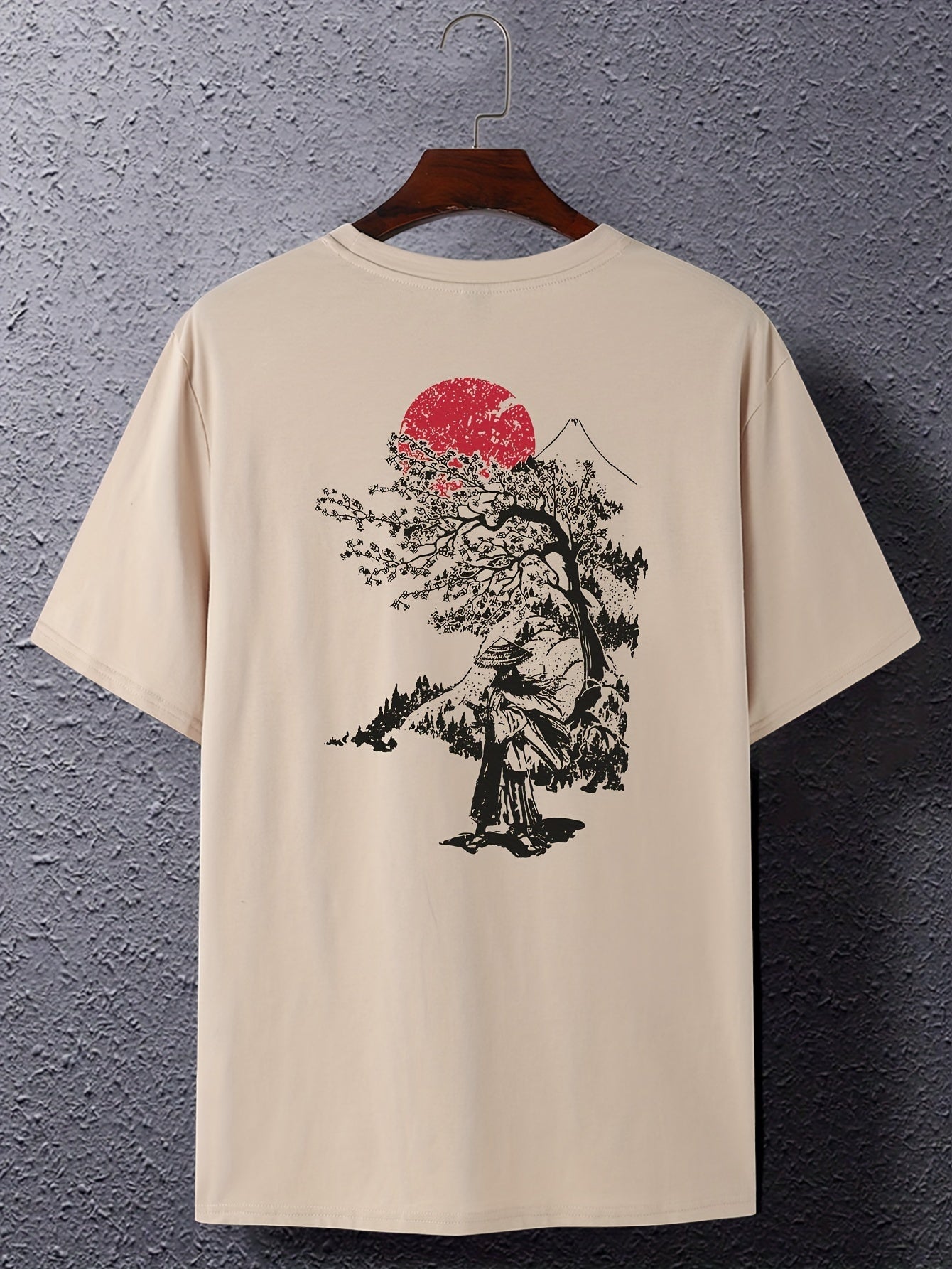 Мужская повседневная футболка из полиэстера большого размера с принтом на иностранном языке для лета