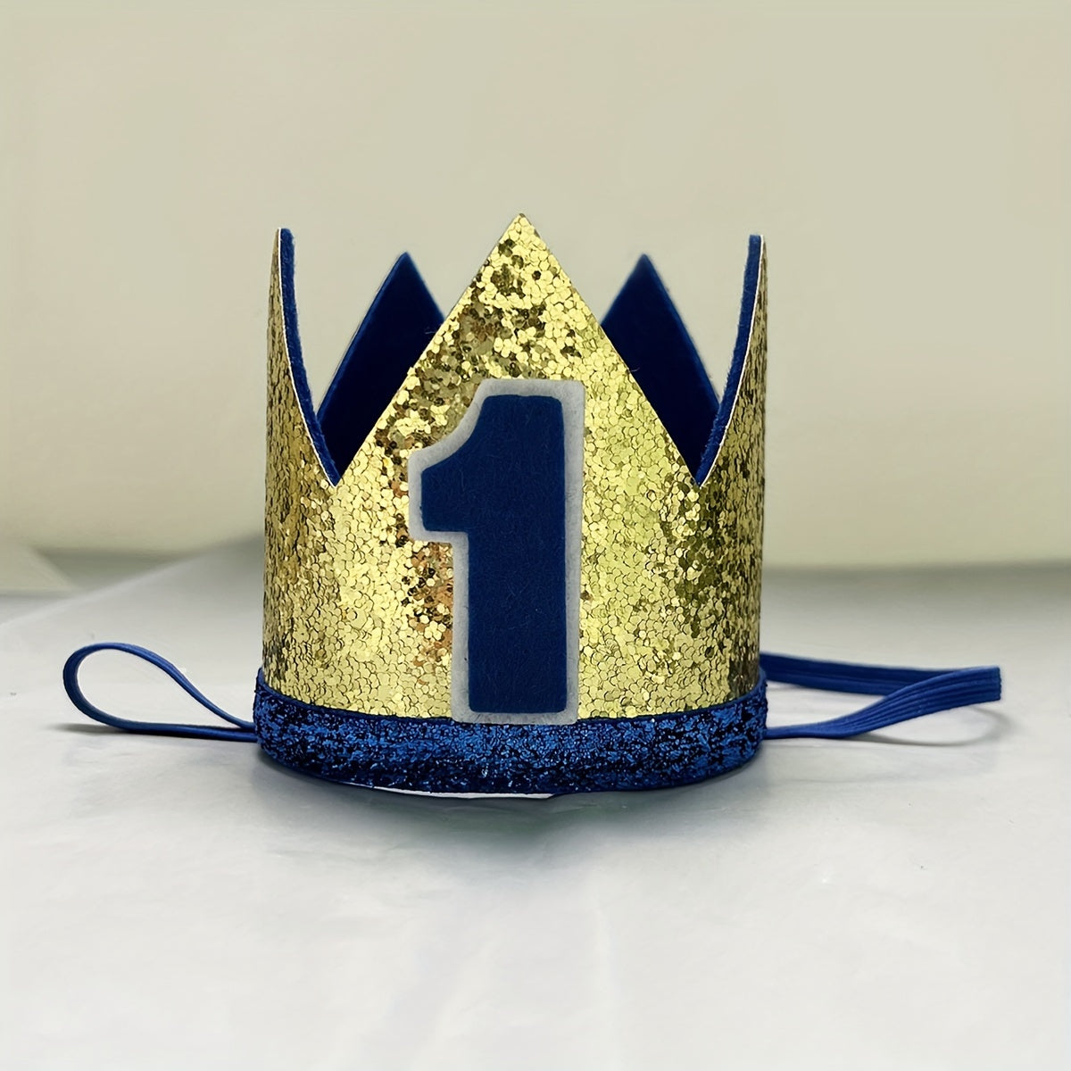 Golden Crown Birthday Hat with Number 1 for Kids and Adults Polyester