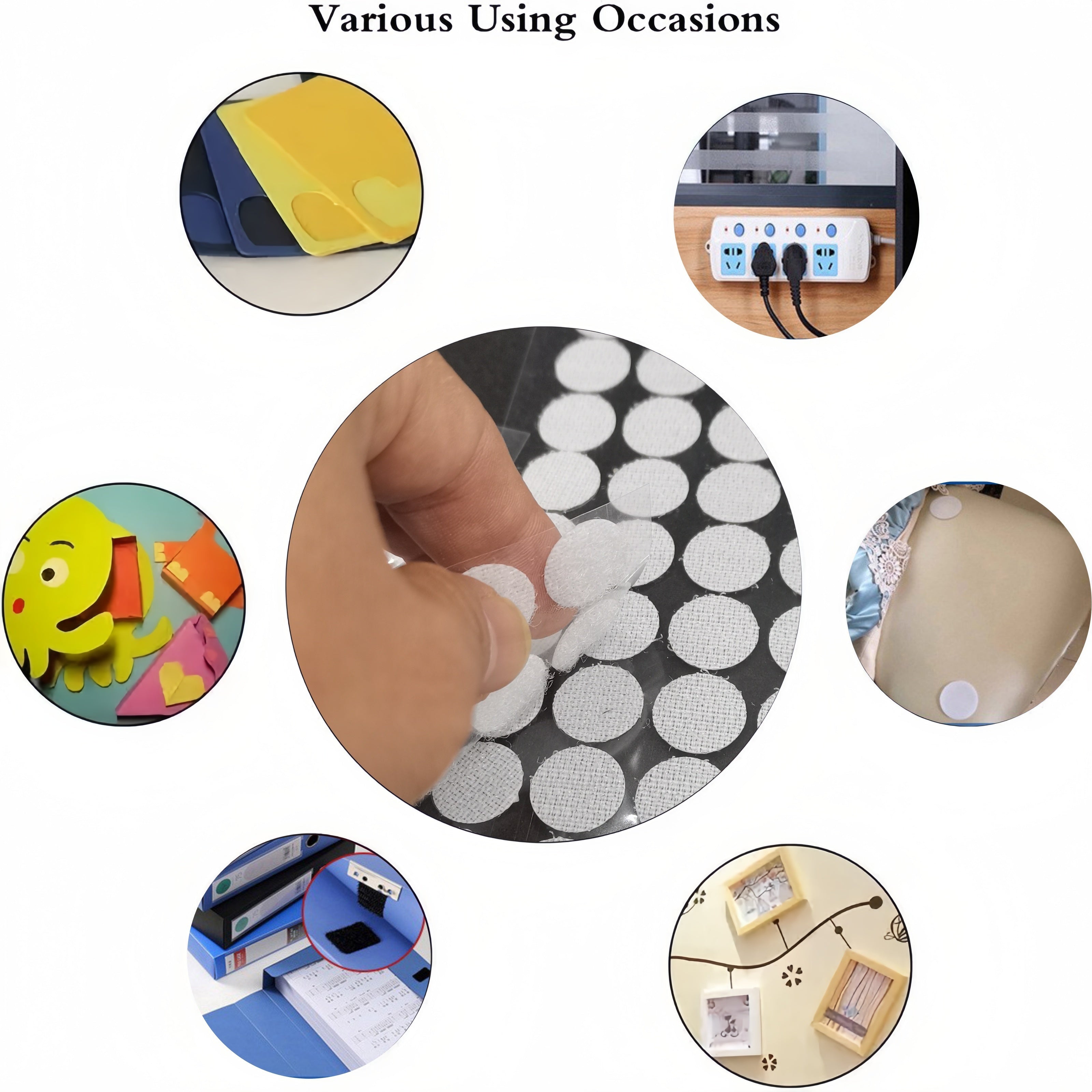 Cinta de nailon autoadhesiva de 0,394 pulgadas, 1000 piezas para organización de manualidades