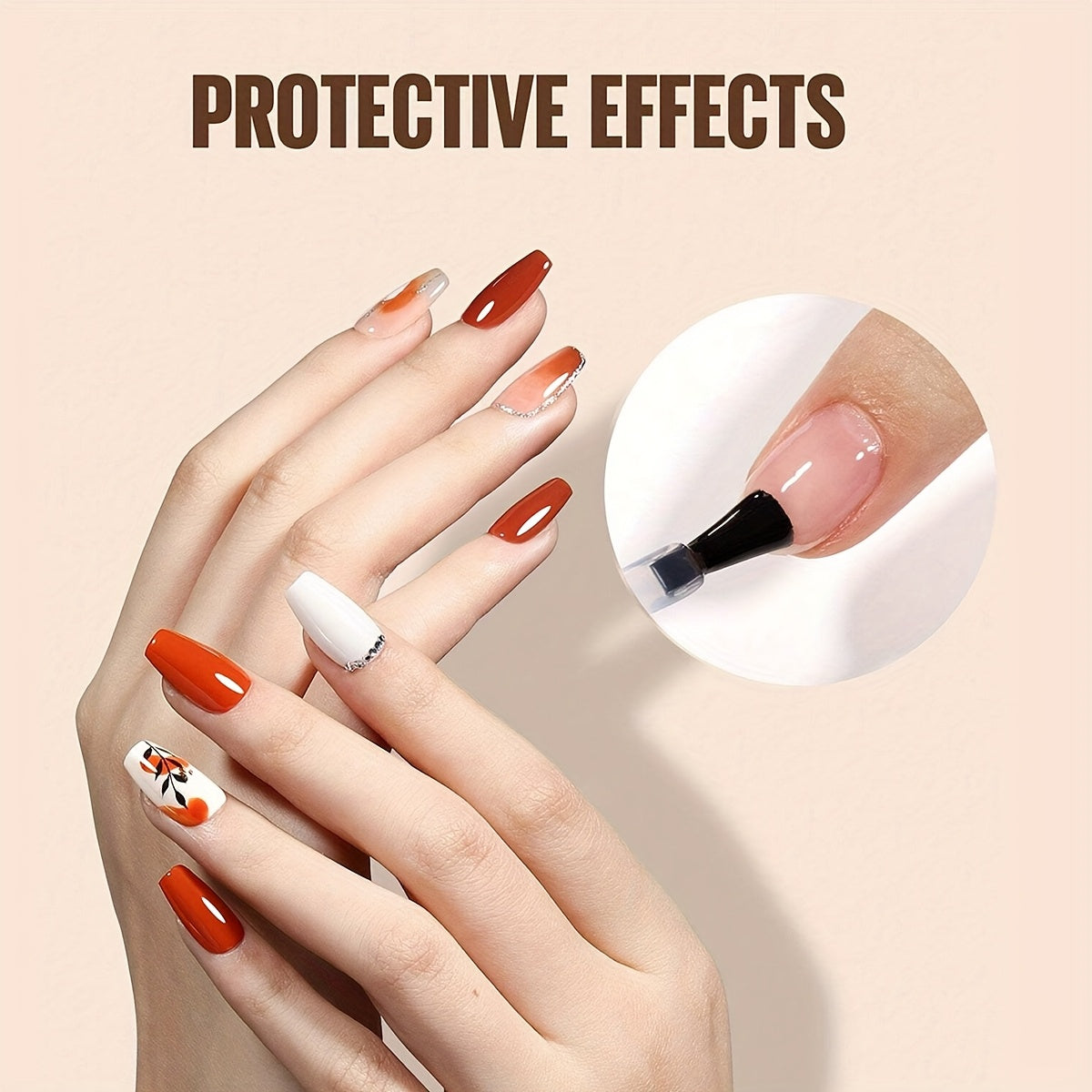 15ml Gel Nail Polish Set with Base and Top Coat UV LED Curable Unscented