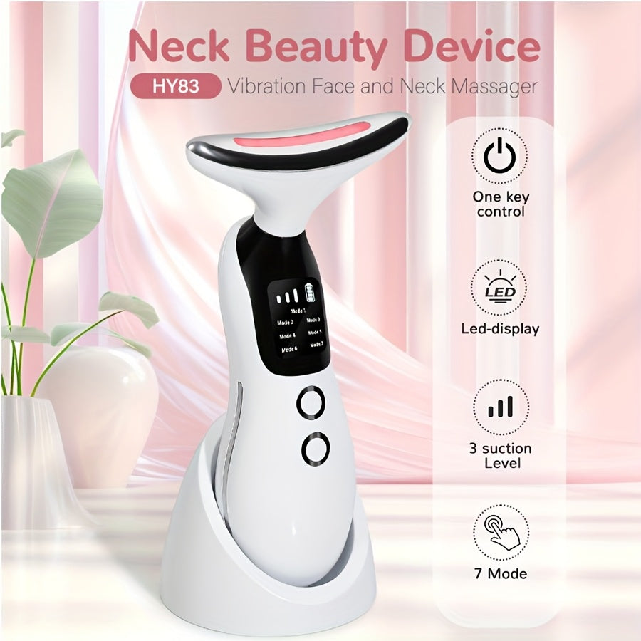 7-in-1 Portable Facial and Neck Massager Rechargeable USB Skincare Relaxation Device