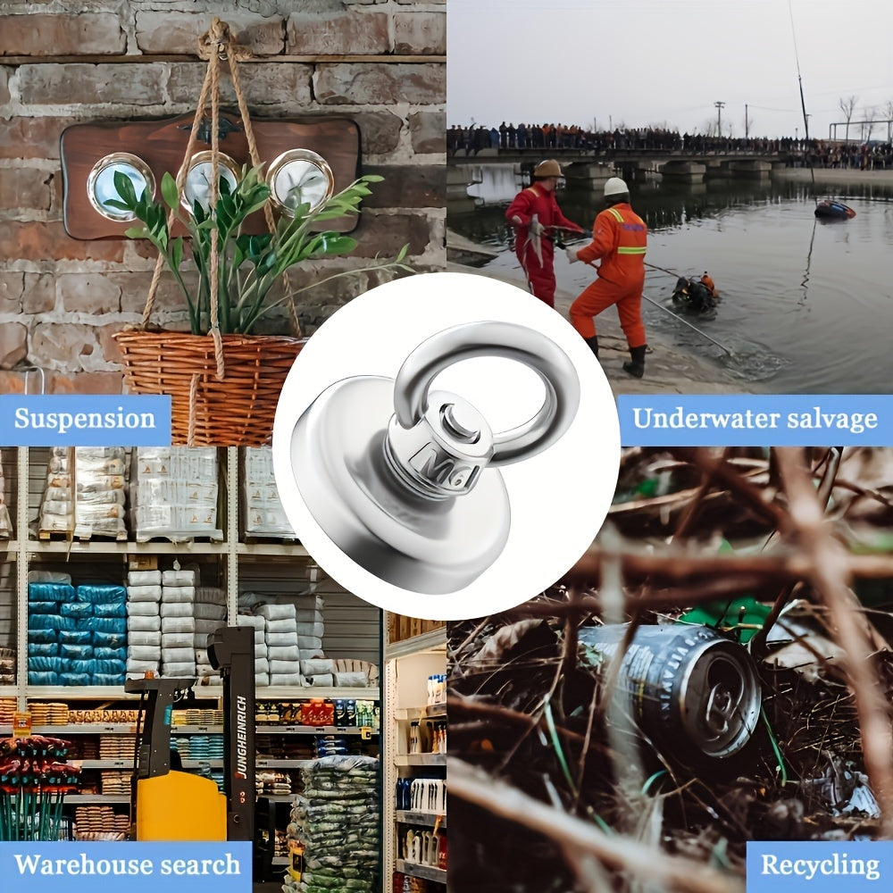 Set of 1/2/3 Circular Golden Neodymium Magnetic Hooks for Home Office Garage Organization