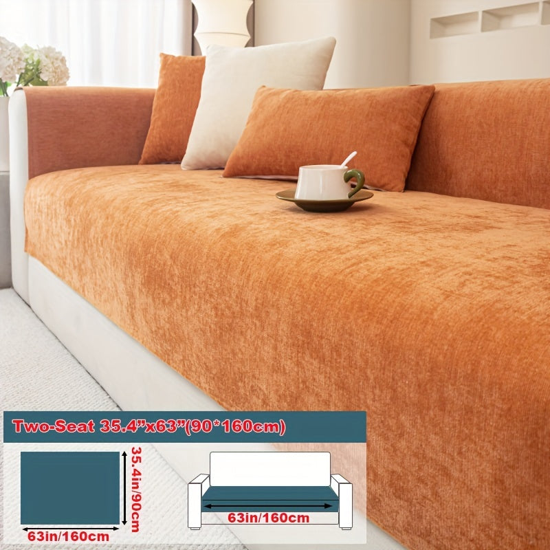 Chenille Sofa Cover for Armchairs and 4-Seater Sofas Pet-Friendly Non-Slip Machine Washable
