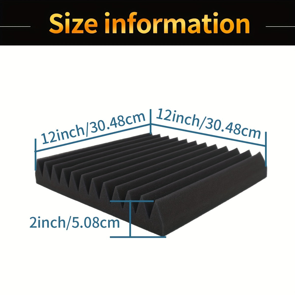 12-штук акустических пенопластовых панелей с самоклеящимся звукоизоляционным покрытием для снижения шума Черный Серый 30,48 см x 30,48 см