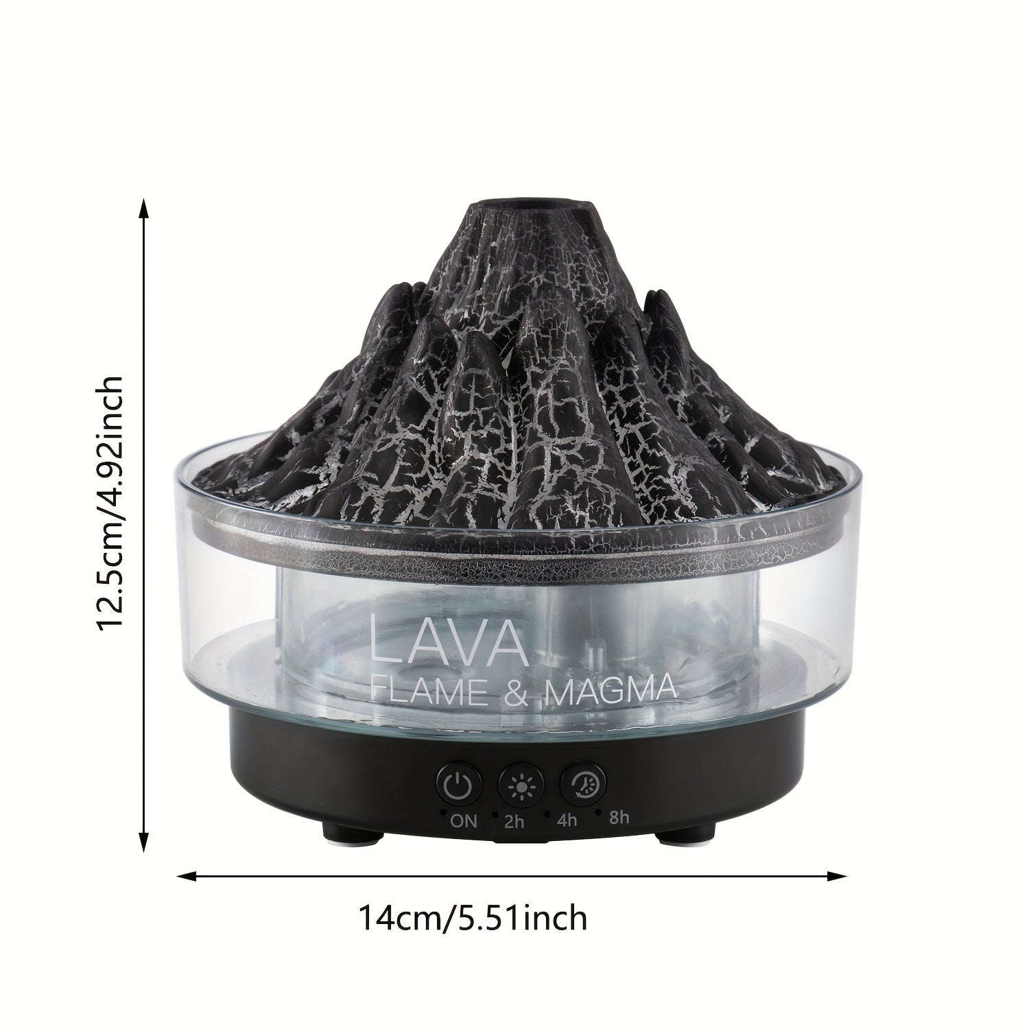 Large Capacity Volcano Crackle Humidifier with Aromatherapy LED Lights USB Powered for Home Office