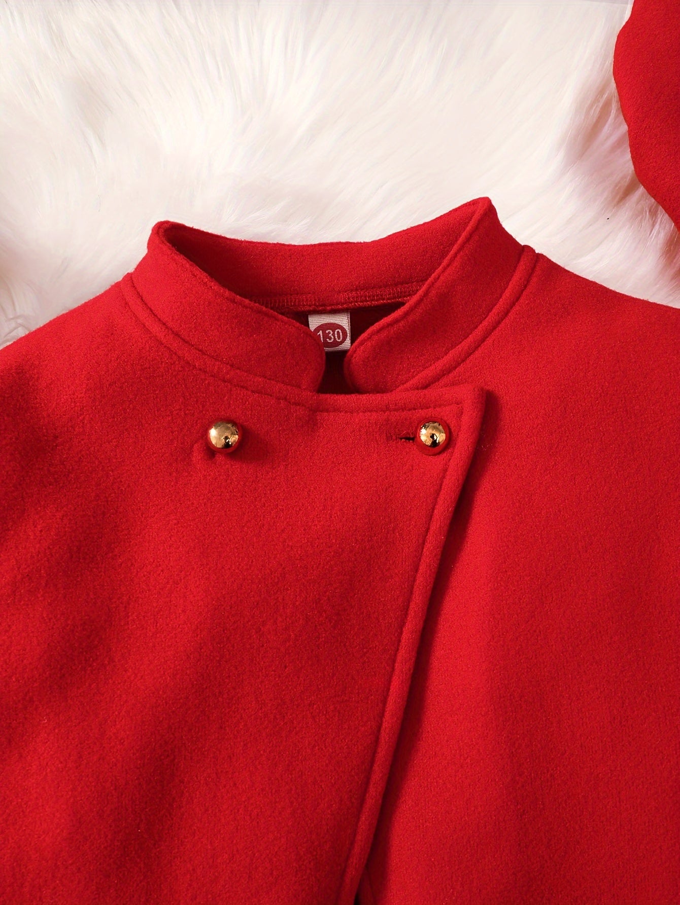 Girls Tween Chinese Style Fitted Short Skirt Set with Red Coat and Beret for Fall Winter