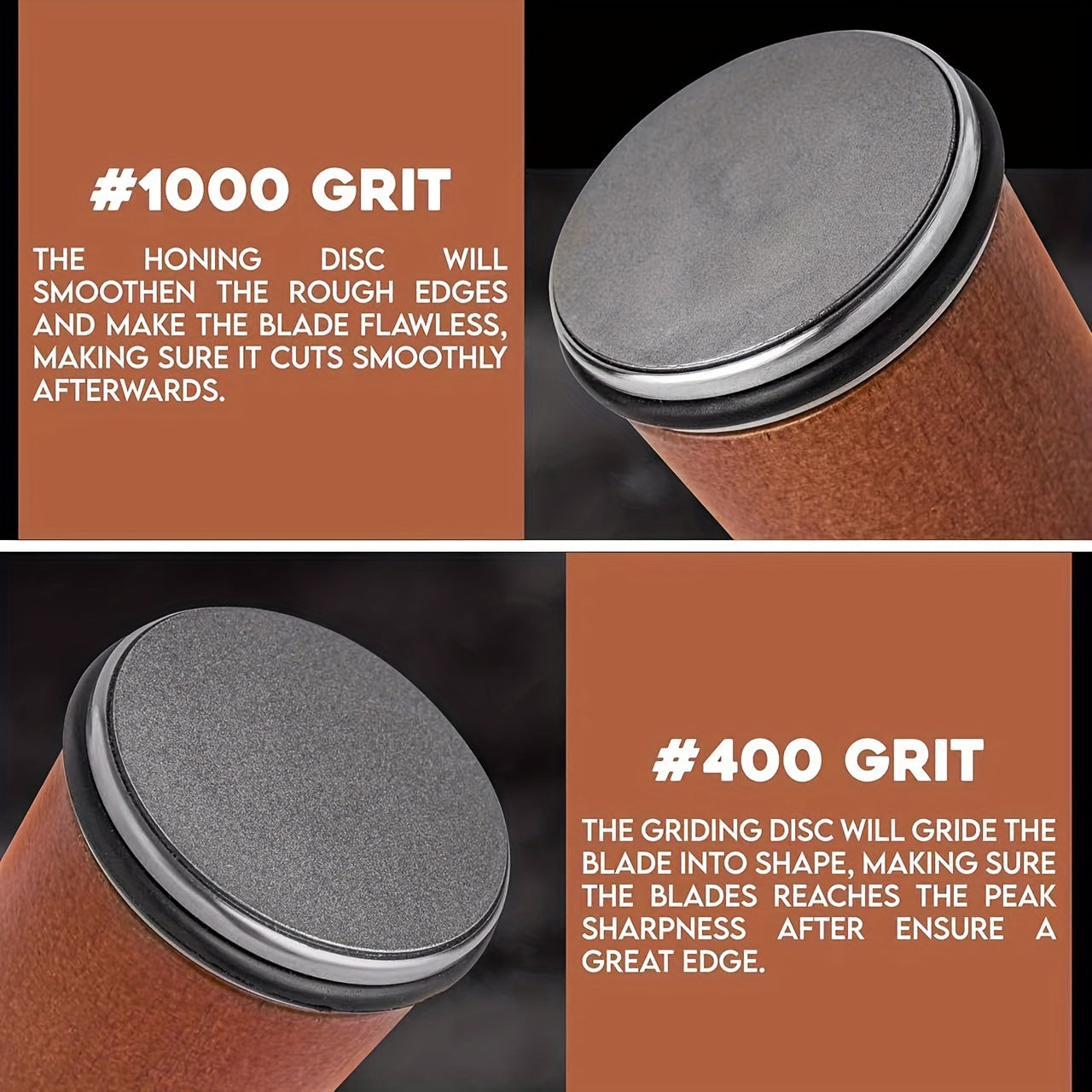 Manual Knife Sharpening Set with Walnut Wood and Diamond Coating, Adjustable Angles