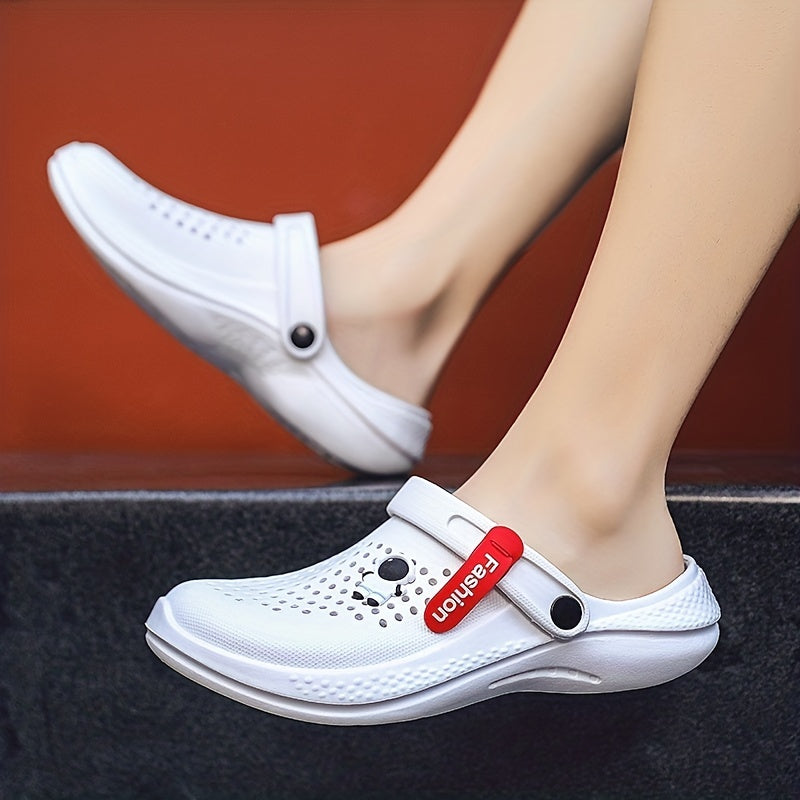 Women’s Hollow Out Flat Clogs, Adjustable Strap Non Slip Beach Sandals