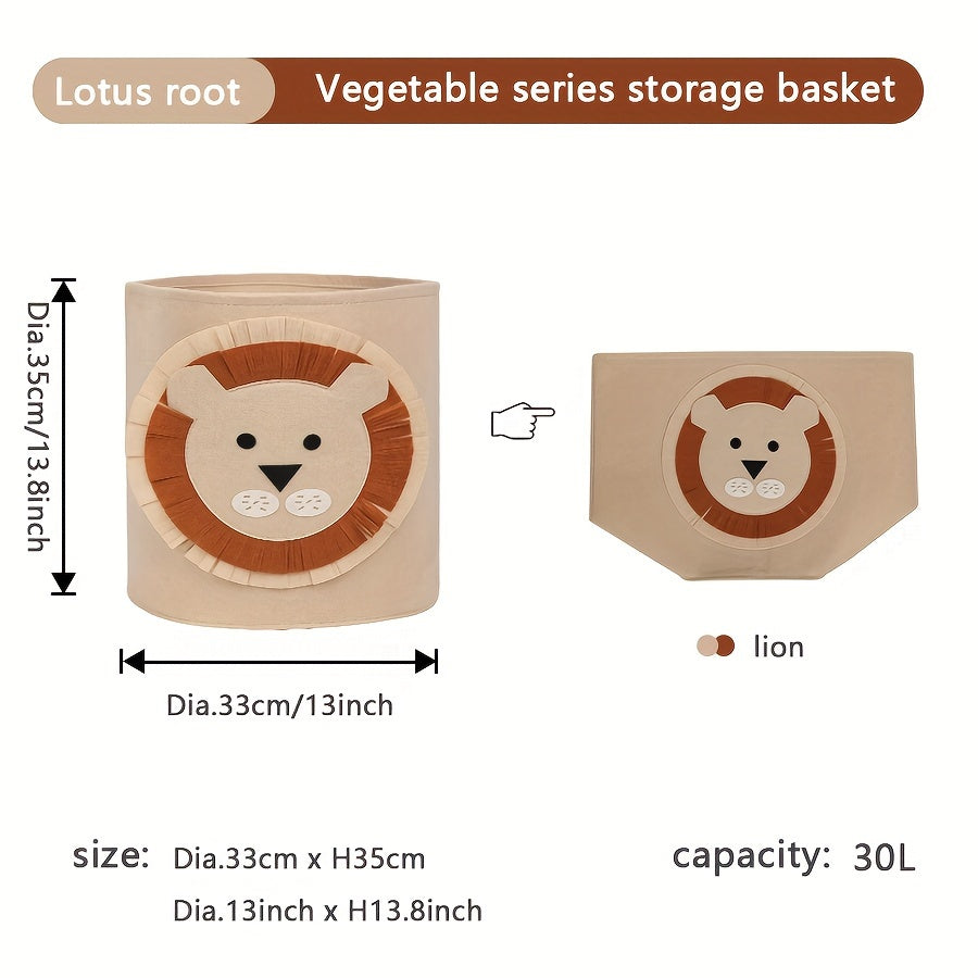 Cartoon Animal Laundry Hamper Large Foldable Storage Bin for Kids Toys and Nursery Clothes