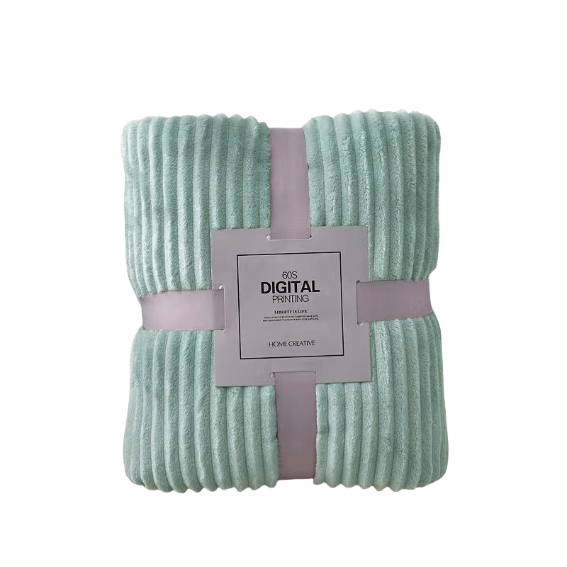 Faux Wool Throw Blanket Plush Warm Coral Fleece Plaid for Bed Couch