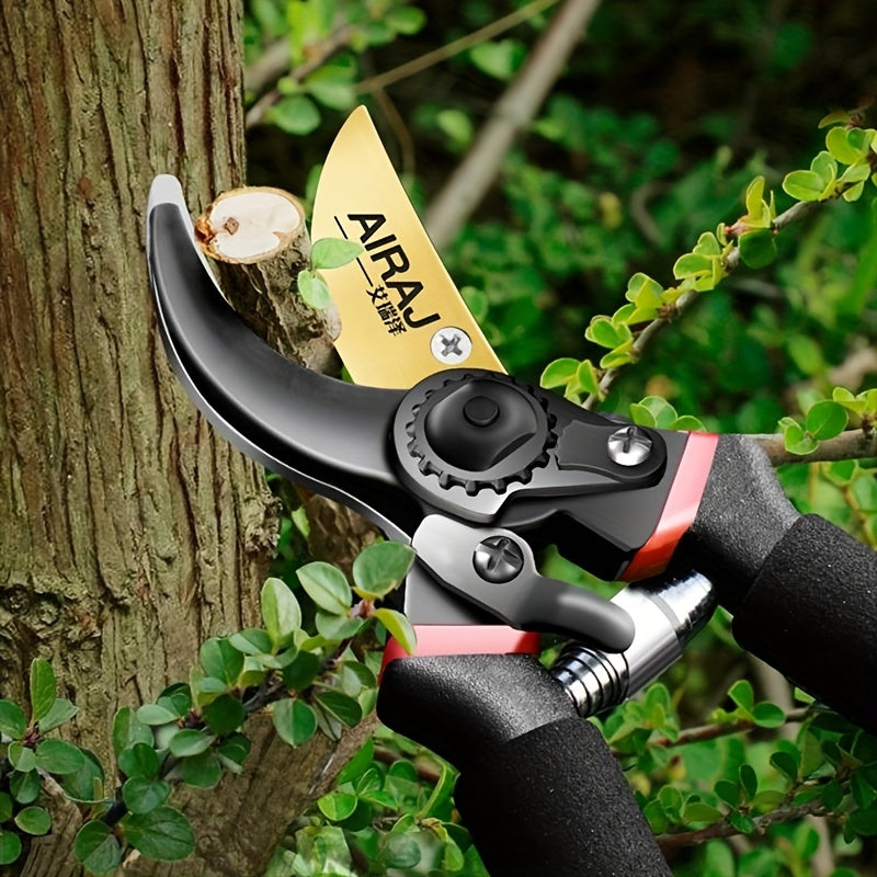 Heavy Duty Pruning Shears Garden Scissors for Tree and Rose Trimming Chrome Vanadium Steel Black