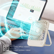 Compact USB Rechargeable Table Fan with 3 Speed Modes, Portable Indoor Outdoor