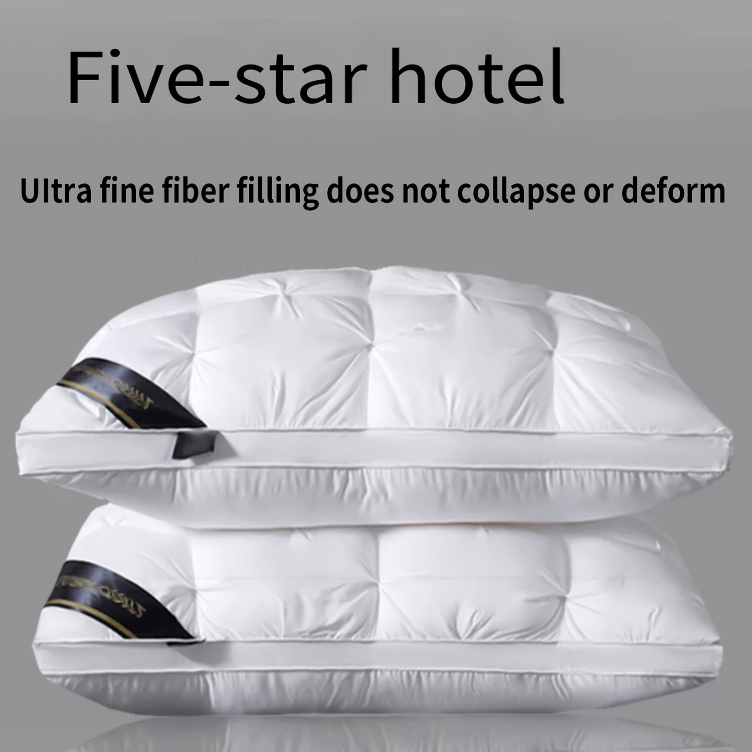 Microfiber Pillows for Hotels with Flower-Crafted Neck Support and Polyester Cover