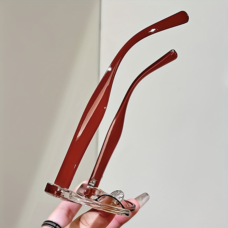 Cat Eye Reading Glasses with Metal Hinge and Color Block Design +1.0 to +4.0