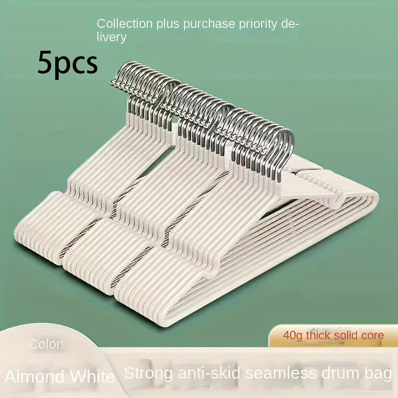 Juego de 5 perchas de metal antideslizantes para organización de armario y dormitorio