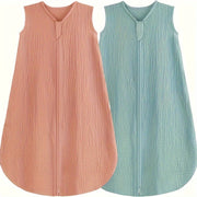 Baby Sleeping Bag for Infants 0-18 Months Cotton Muslin with 2-Way Zipper