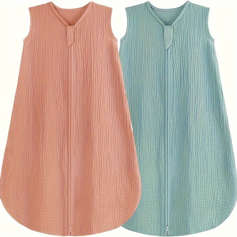 100% хлопковый муслиновый спальный мешок для младенцев 0-18 месяцев с двухсторонней молнией и удобным эластичным дизайном. Идеально подходит в качестве подарка на Хэллоуин или Рождество. Носимый плед для малышей с многофункциональной пижамой.