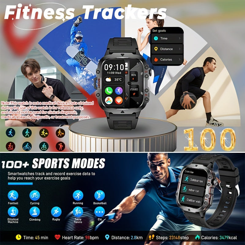 Smartwatch 4.98cm Full Touch Display Fitness Tracker Sleep Step Monitoring Waterproof Compatible with iOS Android