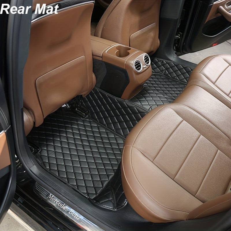 All-Weather Faux Leather Car Floor Mats for EV 2021-2025 Black Set