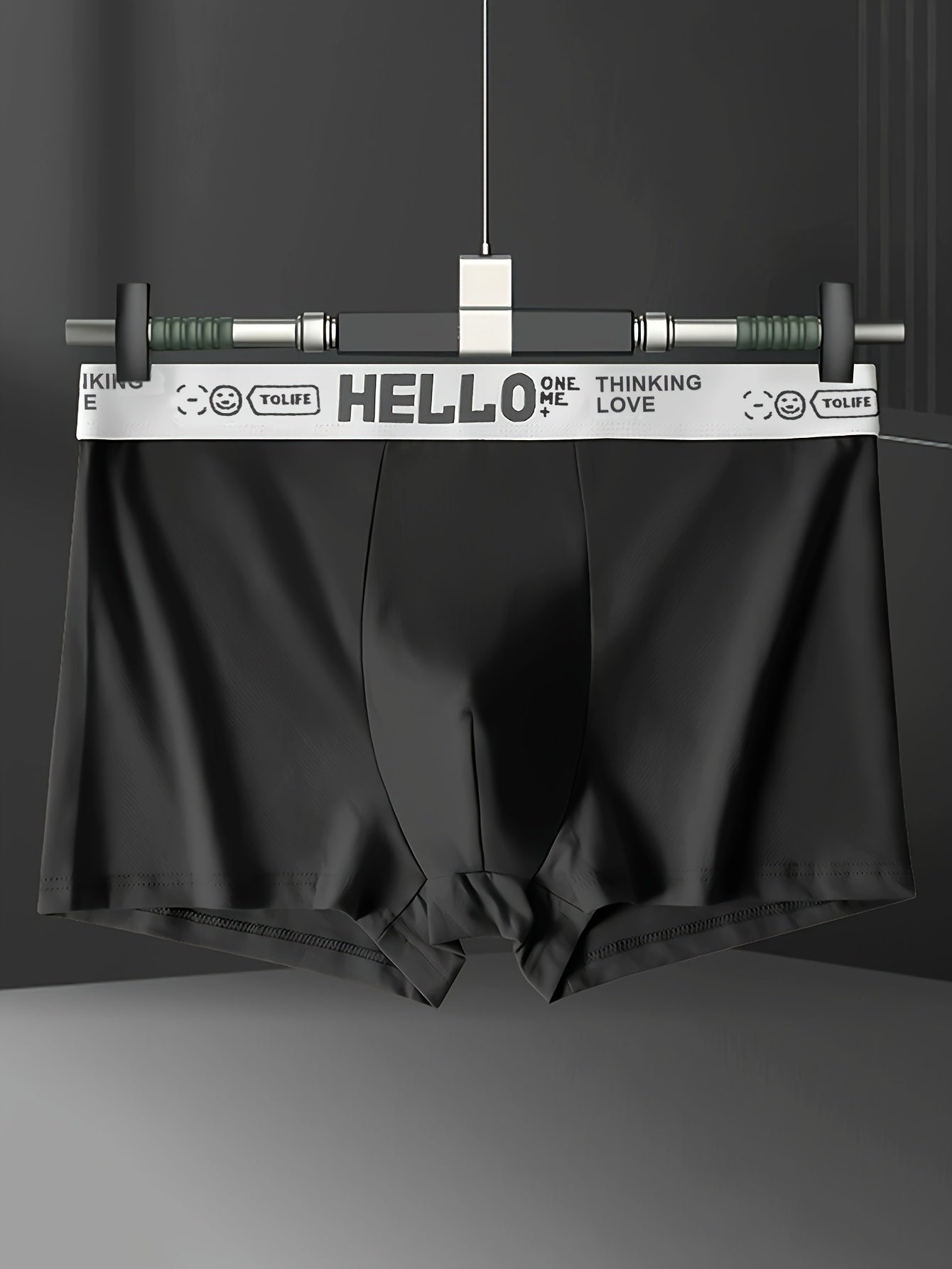 Men's Boxer Briefs Polyester Spandex Mid-Waist Solid Breathable Knit 4-Pack