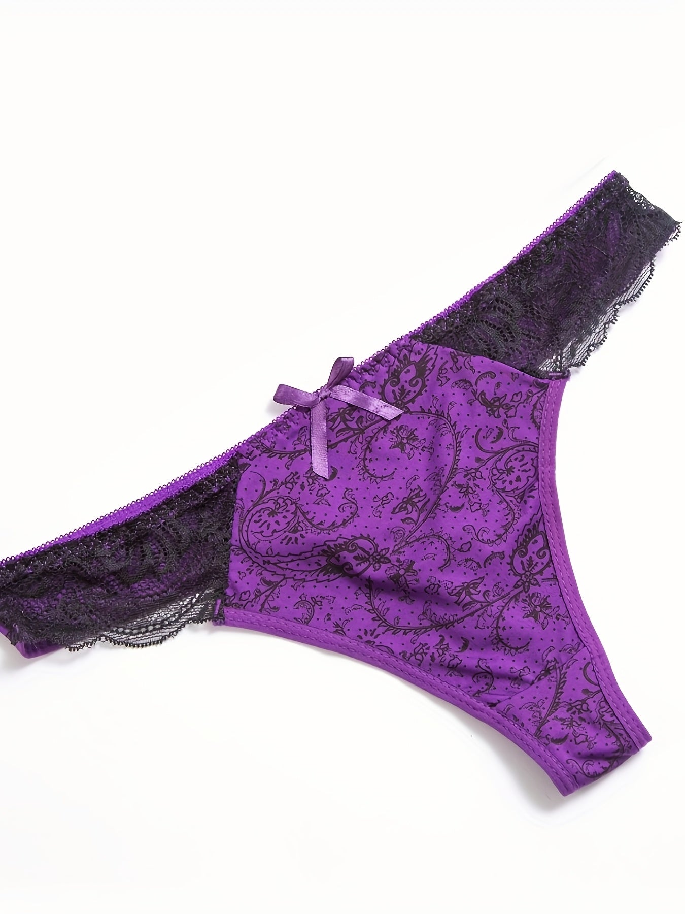 Lingerie Lace Bra and Panty Set in Beige and Black Floral Print Nylon Blend Comfortable for Casual or Special Occasions