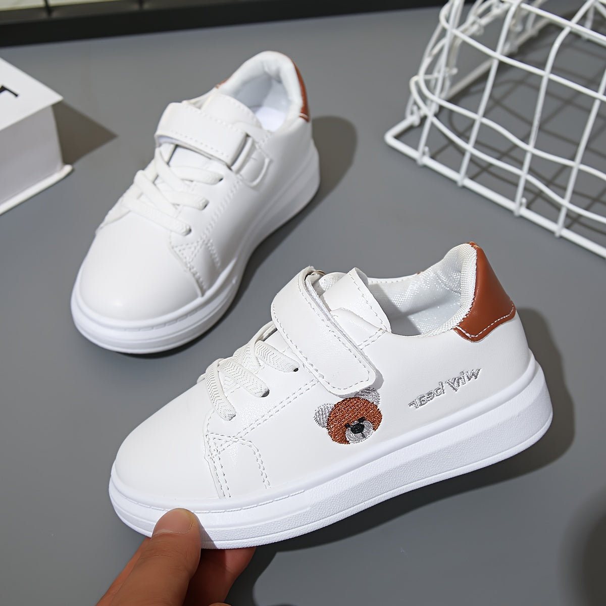 Kids' Cartoon Design Sneakers for Boys and Girls Breathable PVC Sole