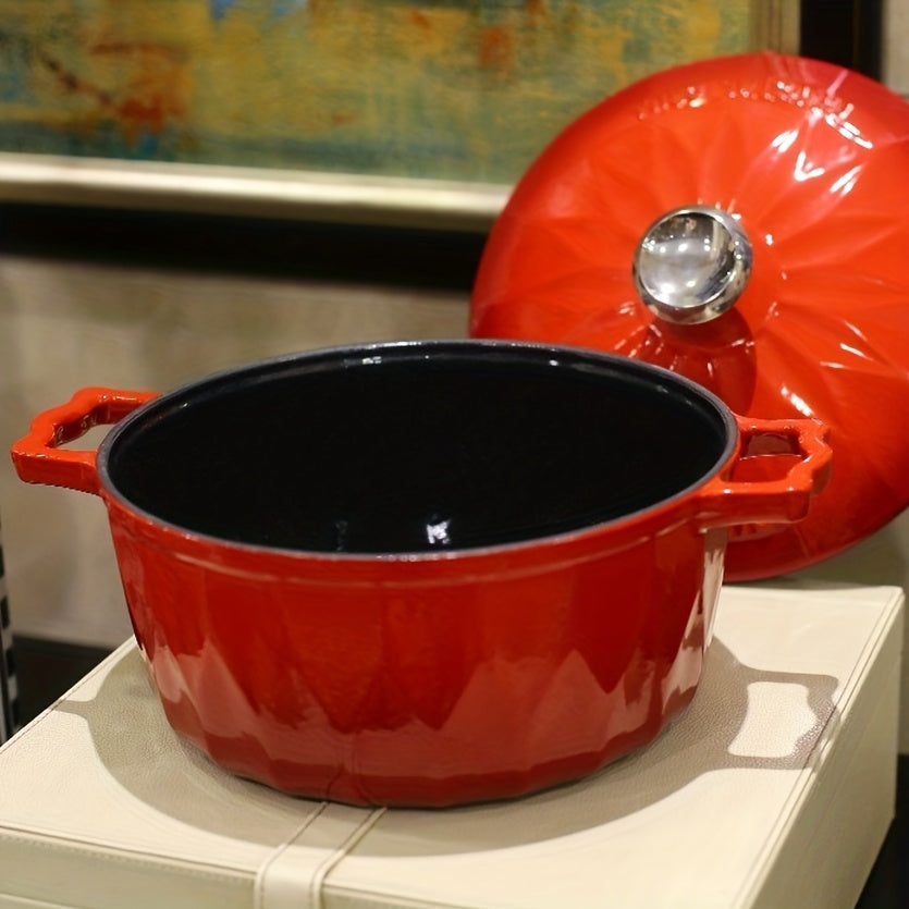 Enamelled Cast Iron Pot 78oz 138oz 169oz Non-Stick for Rice Sauces Induction