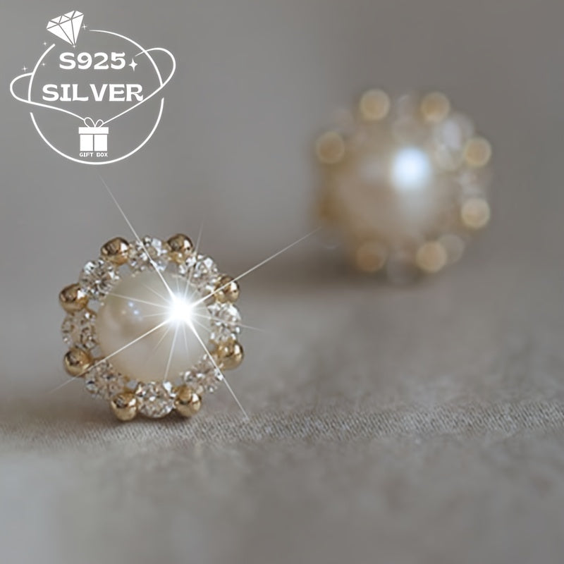 Vintage Charm Freshwater Pearl Earrings 925 Sterling Silver dan tayyorlangan - Gippoallergen - Har kuni kiyish va sovg'a berish uchun ideal - Har mavsumda foydalanish uchun mos.