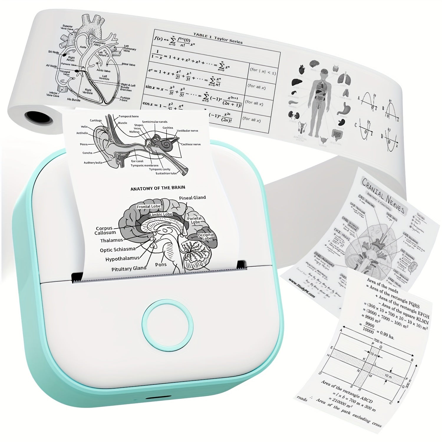 Mini Thermal Printer Portable Wireless Sticker Maker Black and White Printing