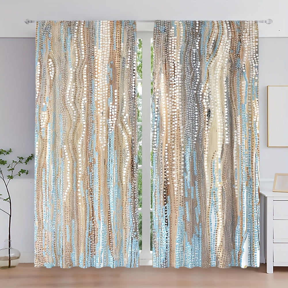 Two Rod Pocket Curtains for Bedroom and Living Room, Decorative Window Drapes