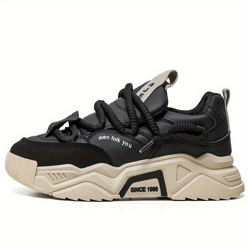 Unisex All-Season Casual Sports Sneakers with Rubber Sole and Lace Closure