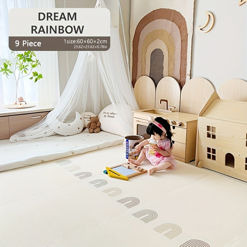 Set of 9 EVA Foam Interlocking Play Mats Puzzle Exercise Floor Tiles for All Ages