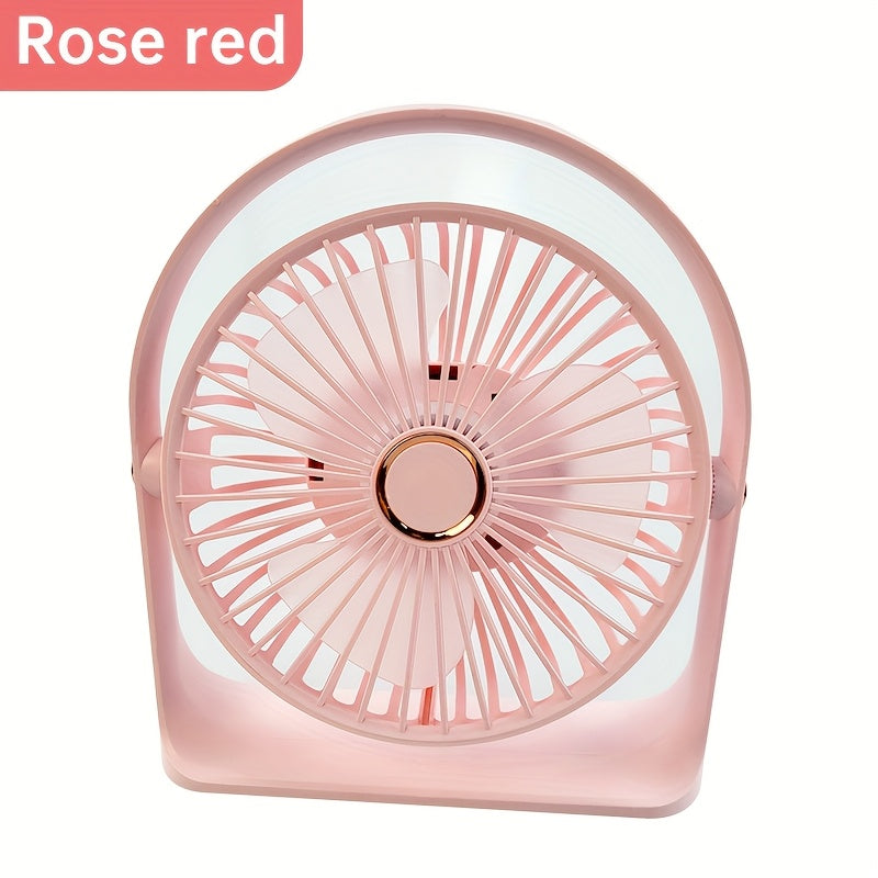 6-Inch USB Rechargeable LED Fan with Night Light, Portable Desk Fan