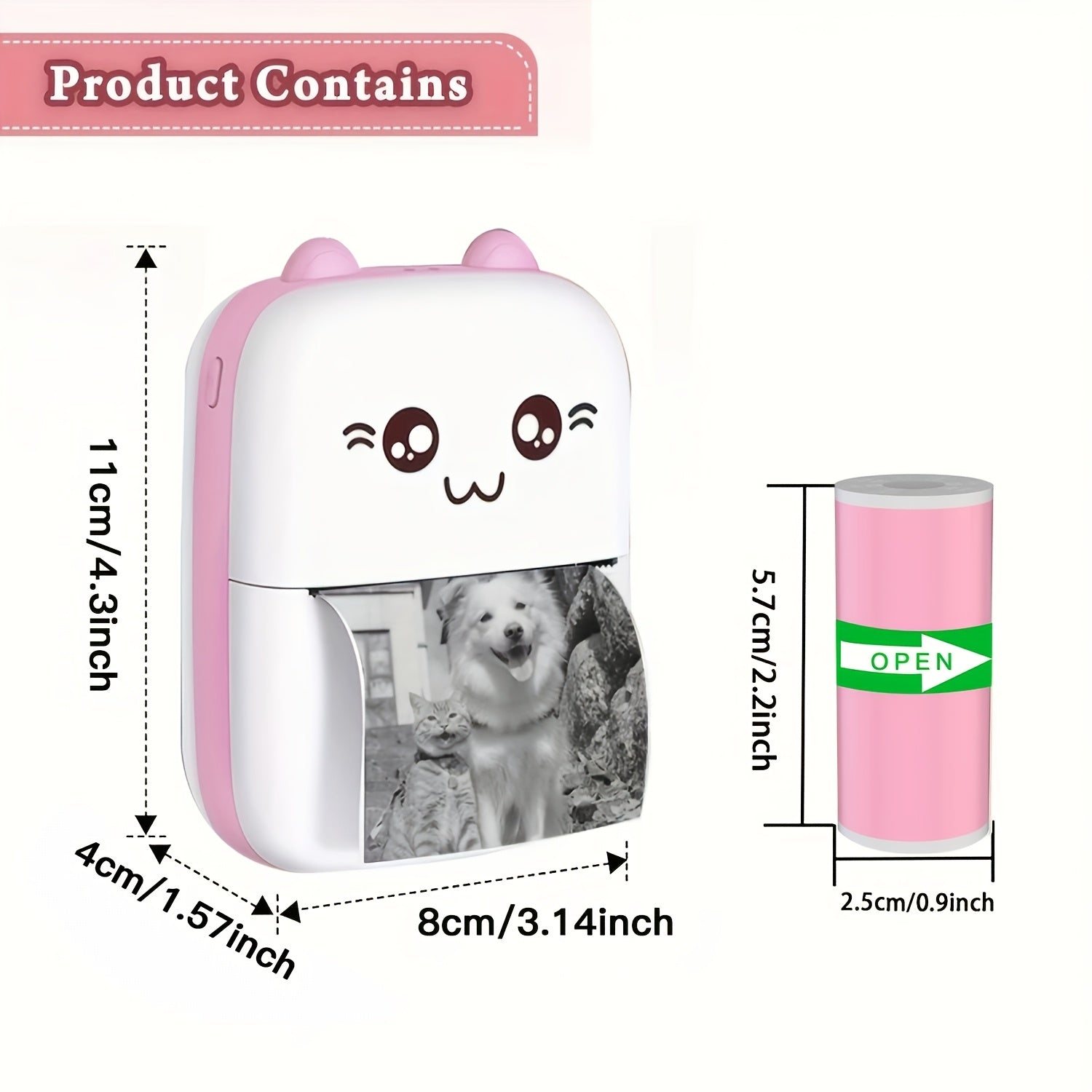 Mini Thermal Label Printer Wireless Portable USB Rechargeable for iOS Android