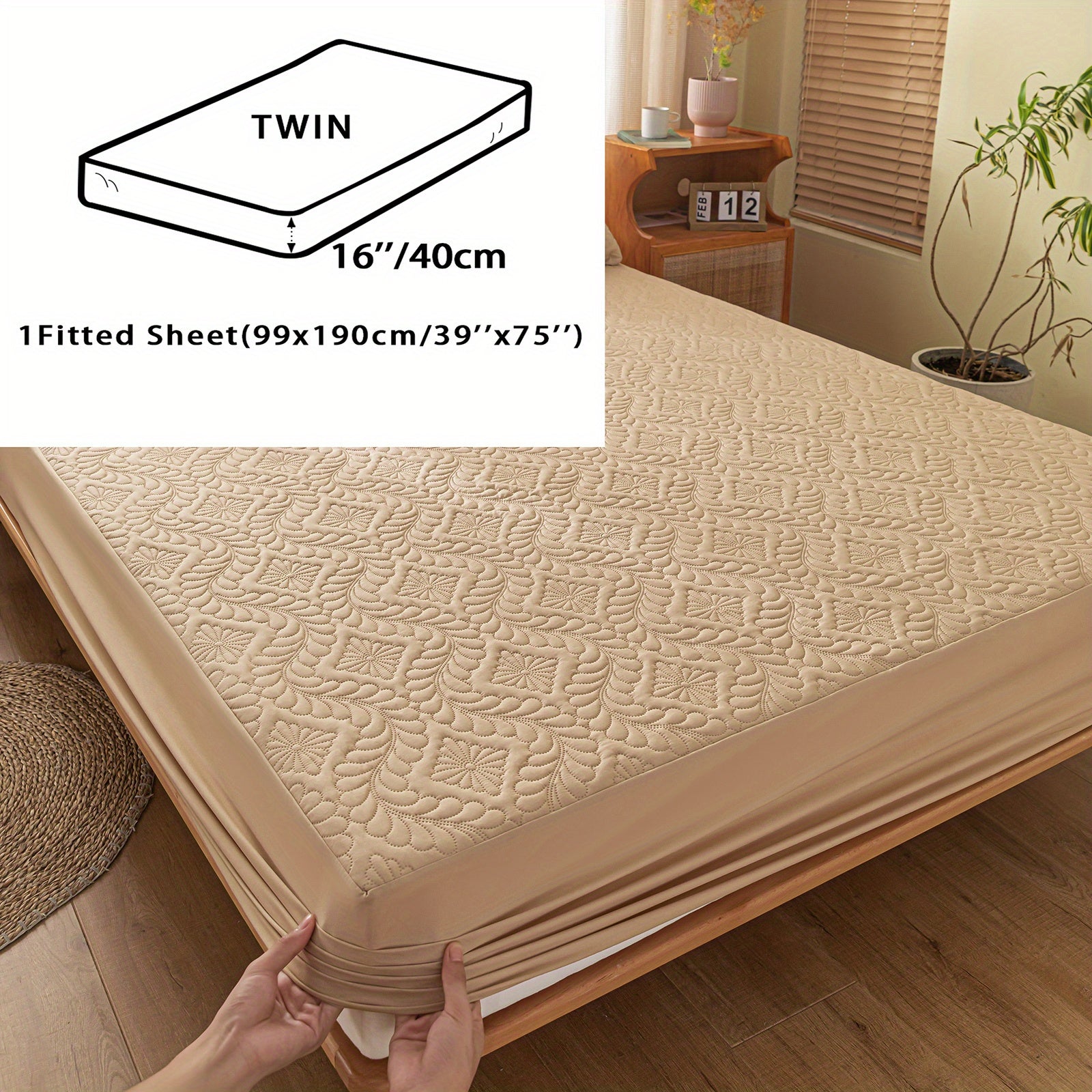Set of 2 Waterproof Mattress Protector Pillowcases 3D Air Bamboo Breathable Soft