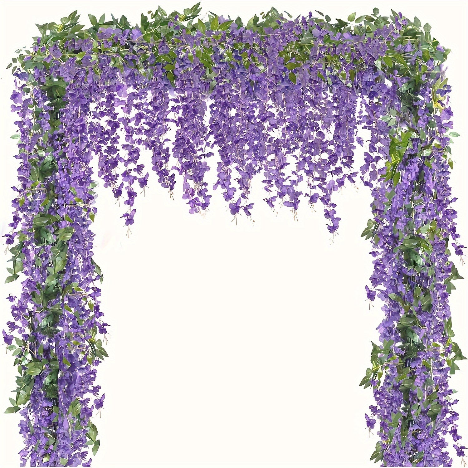 Guirnalda de glicinia artificial de 4 piezas, 173cm, enredaderas de flores falsas para hogar, jardín, arco de boda