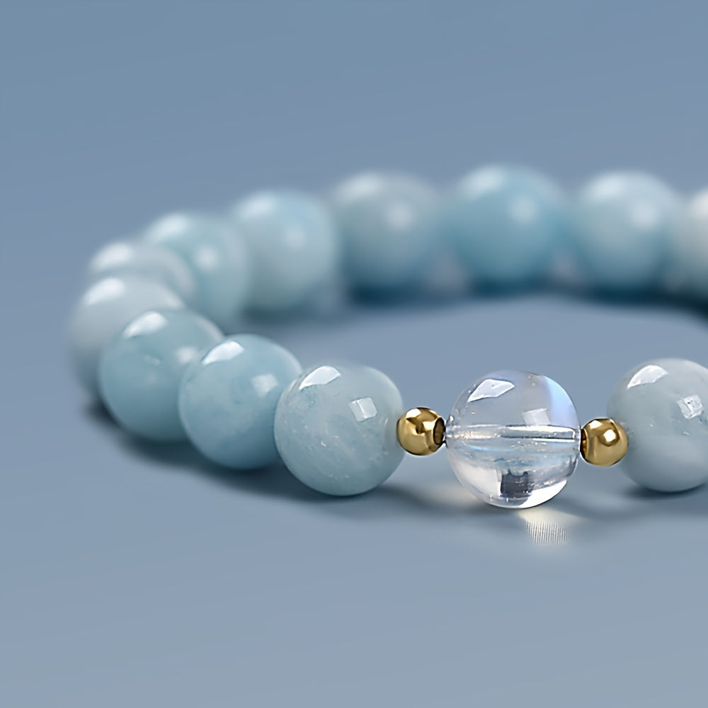 Ayollar uchun Aqva maren va Oq Kristal taqinchoq bilan taqinchoq sovgʻa