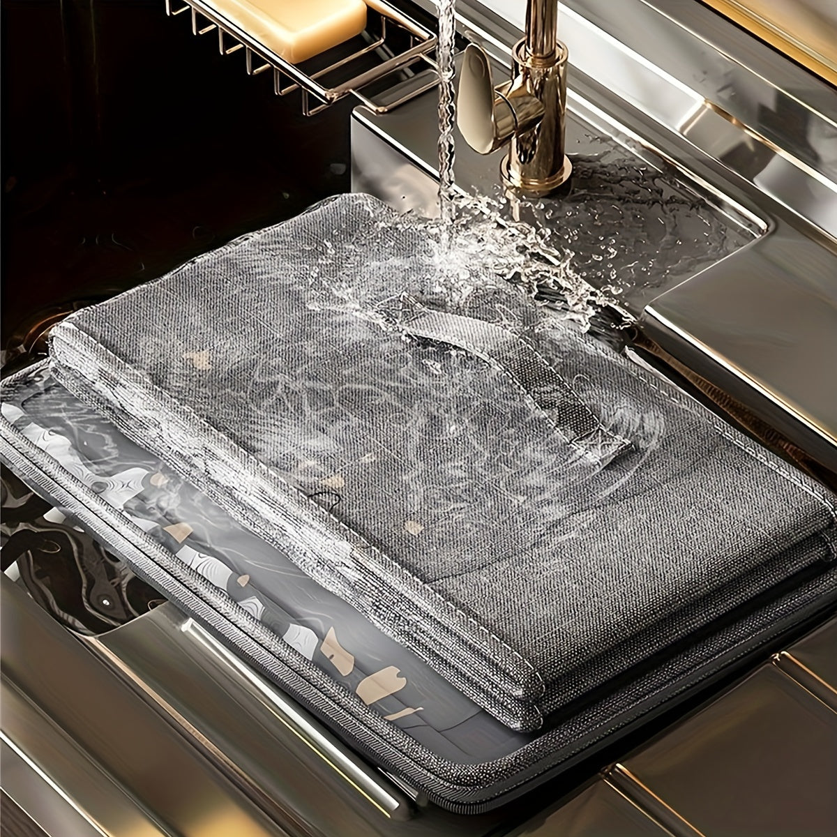 Caja de almacenamiento rectangular de tela con tapa para ropa, suministros de oficina, organización del hogar