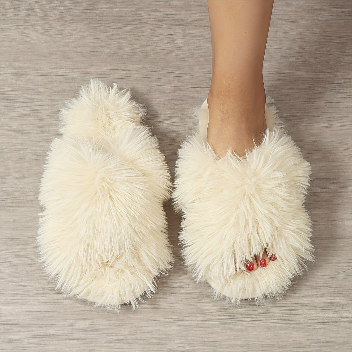 Zapatillas de felpa para mujer con tiras cruzadas, cálidas y cómodas para interior, ideales para otoño e invierno