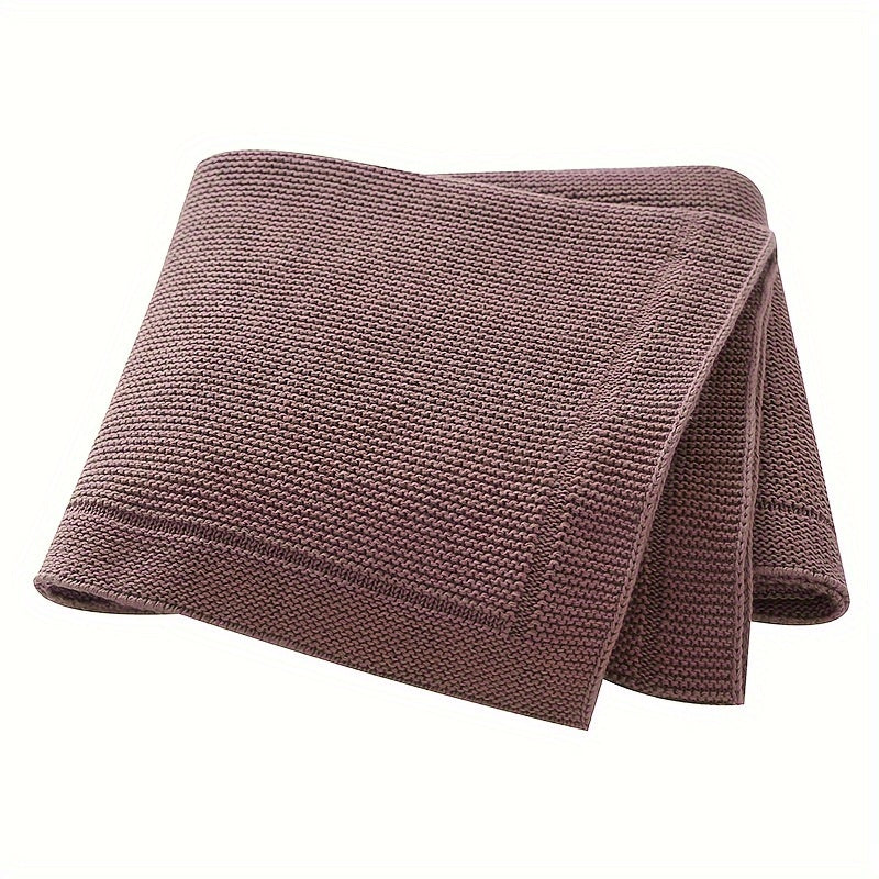 Baby Blanket Knitted Solid Color Soft Cotton for Home Travel and Celebrations