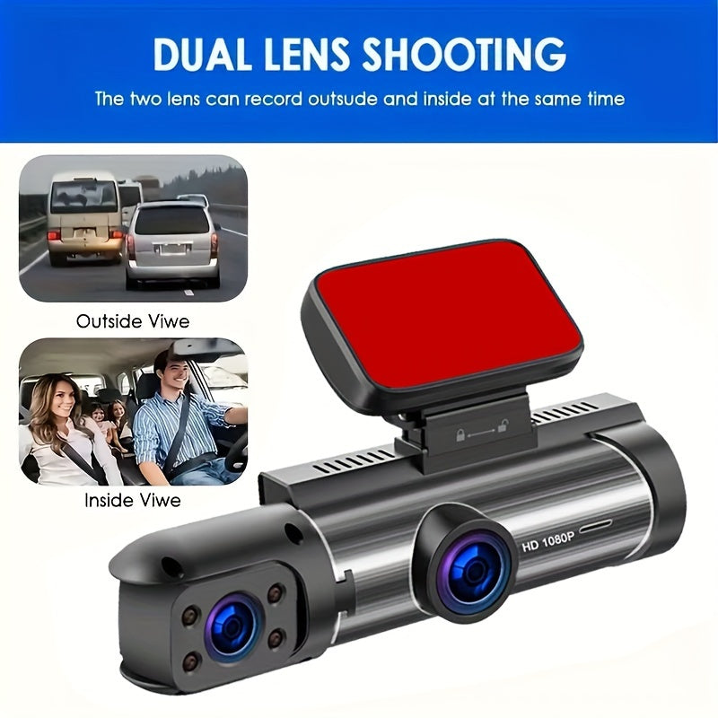 Dual-Lens 3.16 Inch Dash Camera 1080P HD Front Night Vision Rear 480P Wide Angle