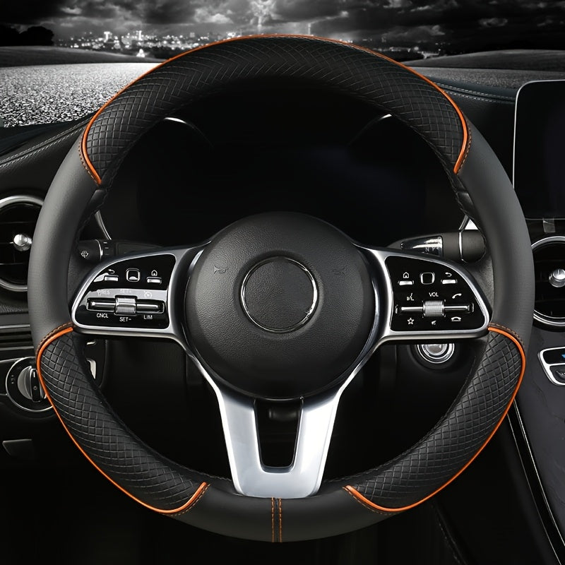 PVC Steering Wheel Cover Black and Red Fit Most Vehicles