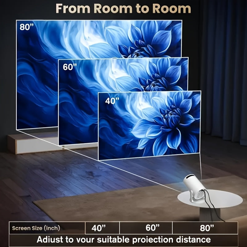 Mini Portable LED Projector for Home Theater and Gaming Compact Round Design