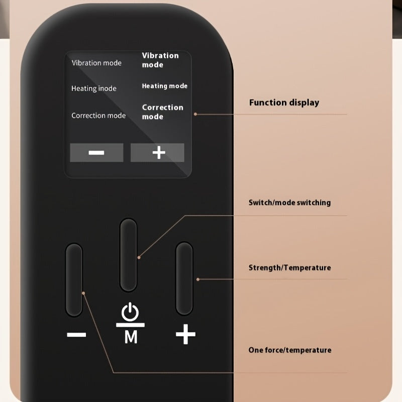 Portable Electric Back Massager with Heating Vibration Modes Wireless Remote