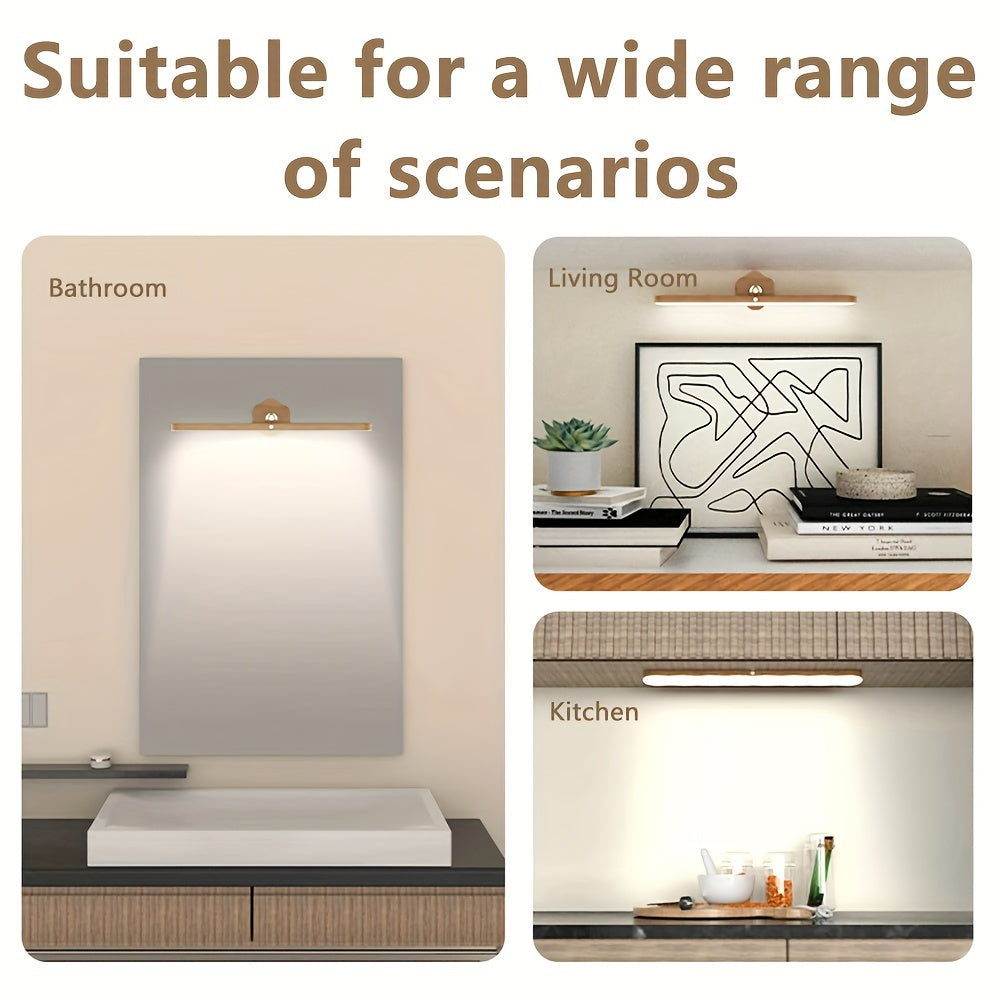 LED Wall Light with Adjustable 360° Rotation Touch Control USB Charging Magnetic Wall Mount for Makeup