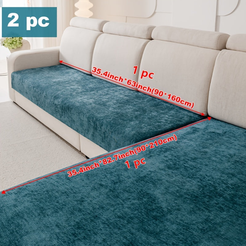 Chenille Sofa Protector Set Non-Slip Scratch-Resistant Machine Washable Pet-Friendly Covers for Armchair Loveseat 3-Seat 4-Seat Sectional